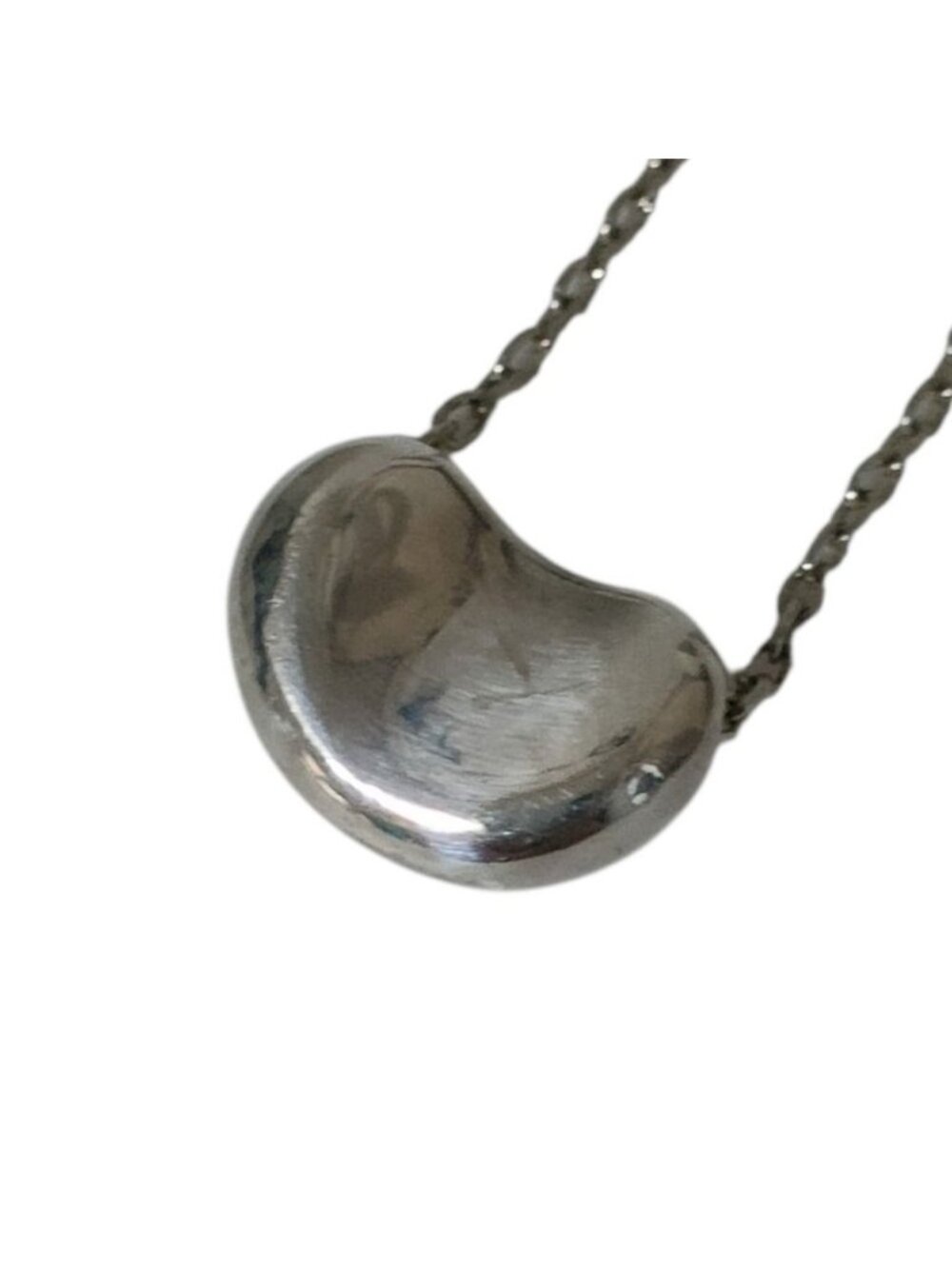 Tiffany & Co Elsa Peretti Bean Chain Pendant 925 Sterling Silver